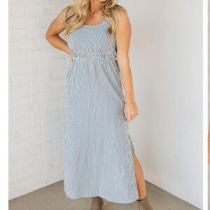 Gretchen Striped Split Back Dress